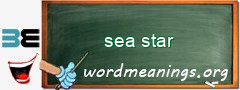 WordMeaning blackboard for sea star